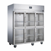 2~8℃ Air Cooling/Static Cooling 6 Glass Doors Upright Reach-in Refrigerator Commercial Refrigerator 