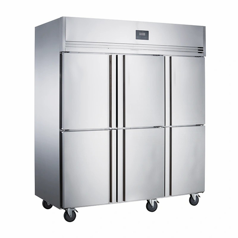 -15~-5℃ Static Cooling 6 Solid Doors Upright Reach-in Refrigerator Commercial Refrigerator