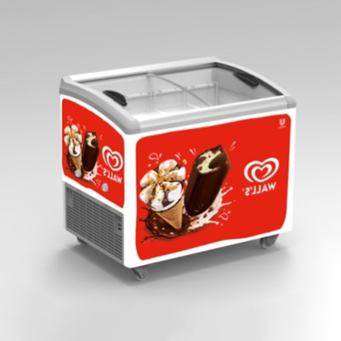 Supermarket Commercial Manual Defrost Island Display Freezer For Ice Cream Display