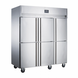 -5~5℃ Static Cooling 6 Solid Doors Upright Reach-in Refrigerator Commercial Refrigerator