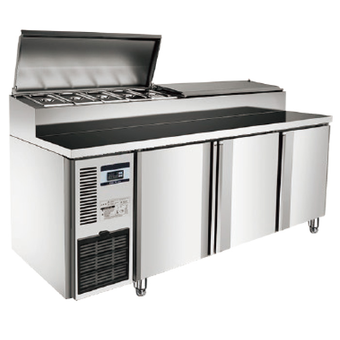 Commercial Refrigerated Kitchen Stainless Steel Pizza Prep Table