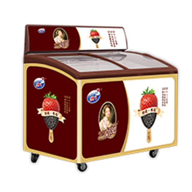 Commercial Curved Top Island Freezer for Ice Cream Display